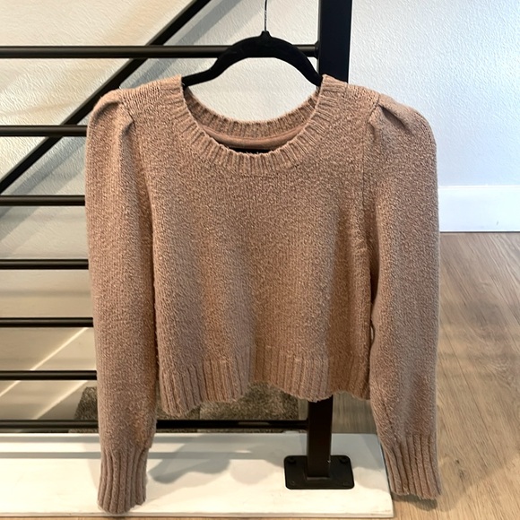 Anthropologie cozy blush modified crop  sweater - Picture 1 of 4